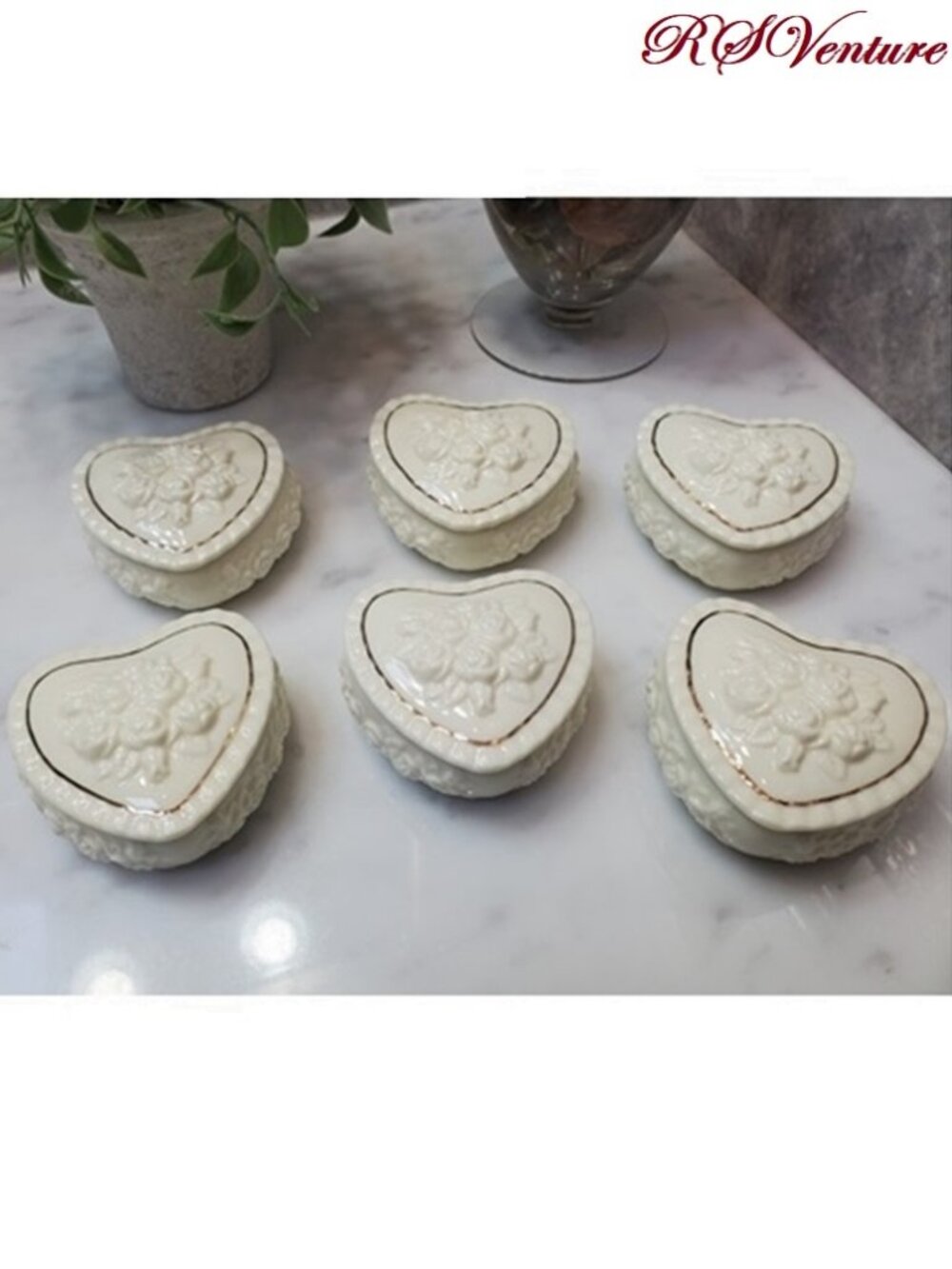 Heart Shaped Porcelain Jewelry Box